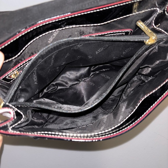 Arcadia Zola Embossed Black
Italian Leather Satchel
Crossbody NWOT - Picture 12 of 12